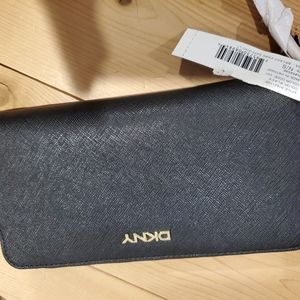 Dkny black Saffiano Leather Wallet